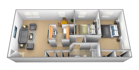 The Carlton Floor Plan at Arbuta Arms Apartments*, Baltimore, MD